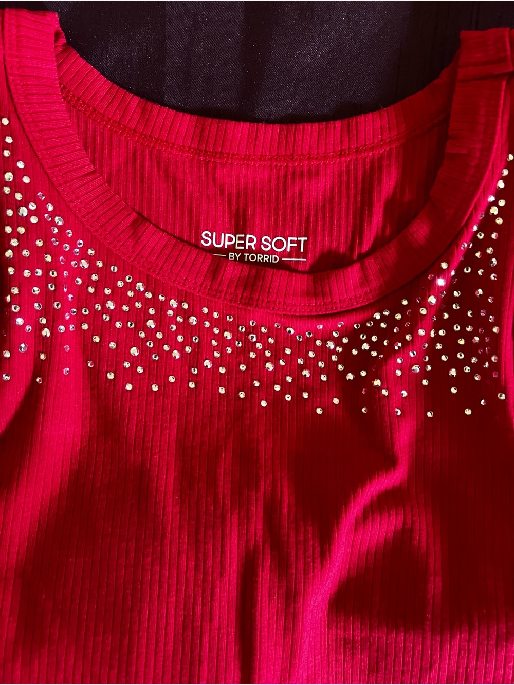 torrid Red Ribbed Embellished Tank